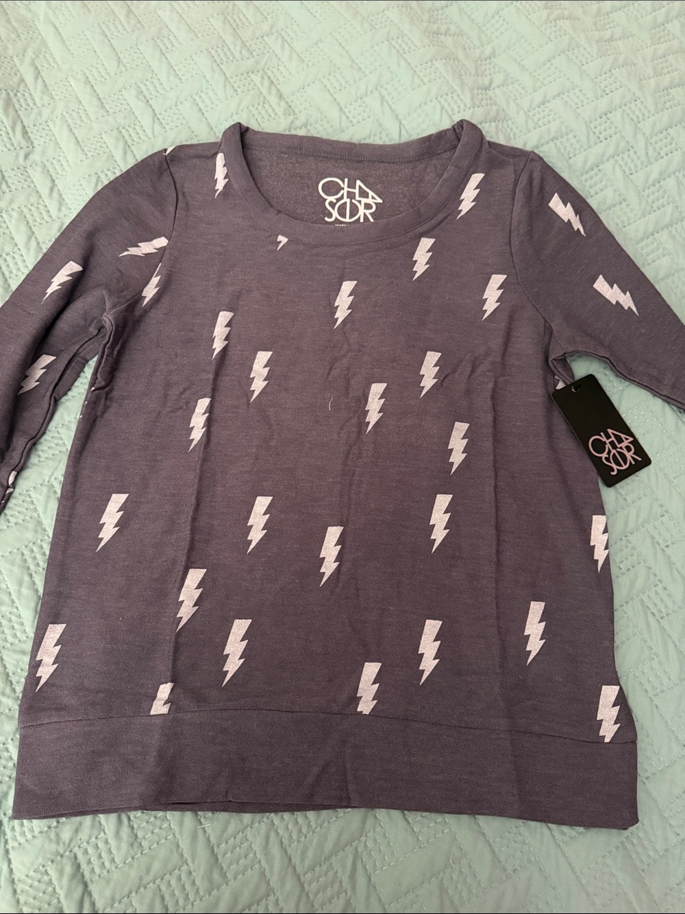 Chaser Slate Gray Lightning Bolt Long Sleeve Shirt